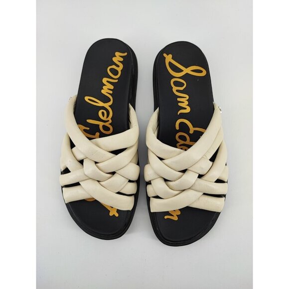 Sam Edelman Women's Vaugn Modern Ivory Nappa Leather Sandals Size 8.5US - Picture 4 of 8